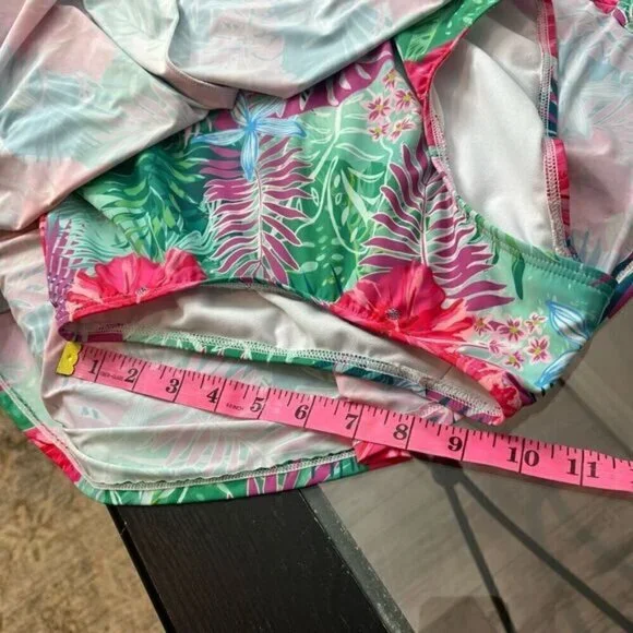 Swimsuits For All Women's Twist Front V-Neck Swimdress Hawaiian Floral Size 10 - Picture 9 of 16